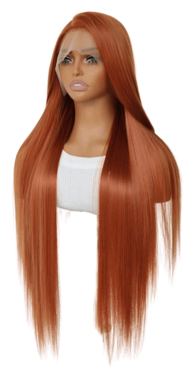 Dark Orange Lace Front Wig.