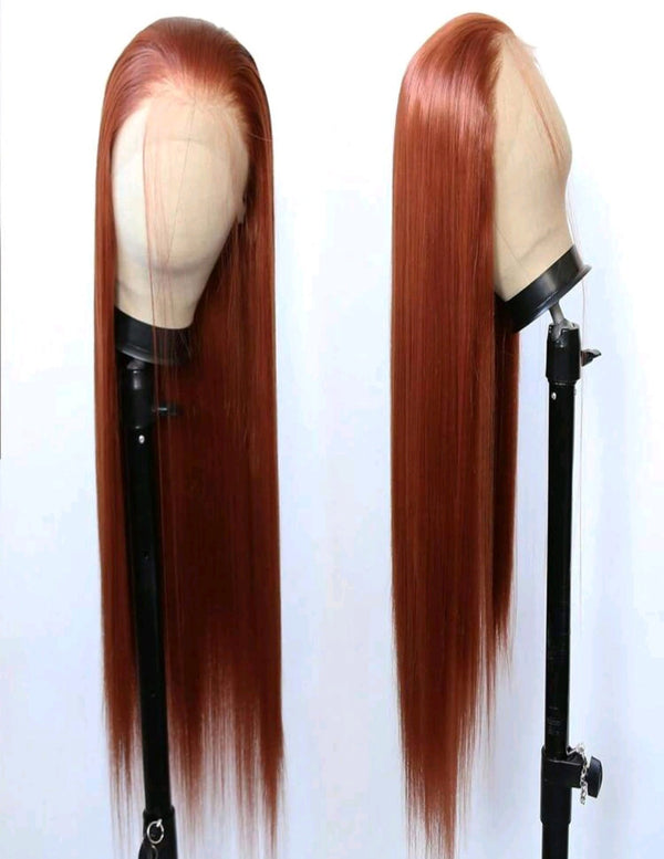 Dark Orange Lace Front Wig.